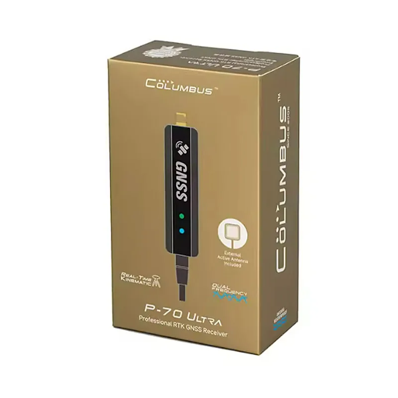 

GNSS-приемник Columbus P-70 Ultra Professional RTK USB с сантиметровой точностью, GPS L1 L5, двухдиапазонный, режимы ровер и базовая станция