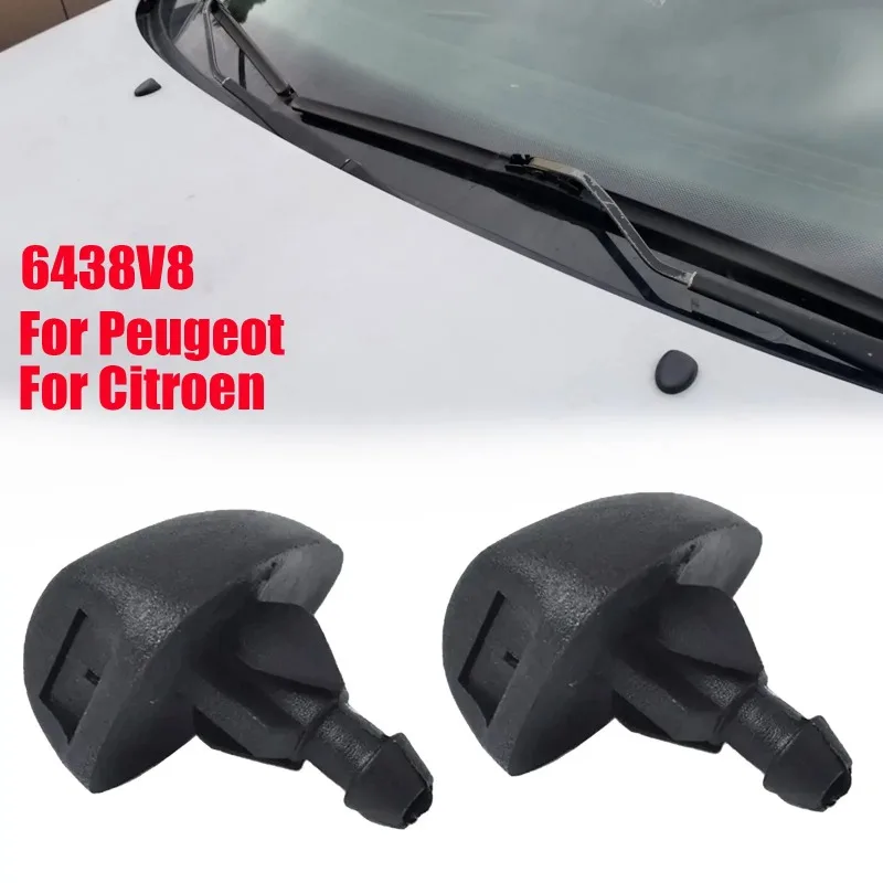 2pcs Front Windshield Wiper Washer Jet Nozzle for Peugeot 106 205 207 306 307 308 for Citroen C1 C2 C3 C4
