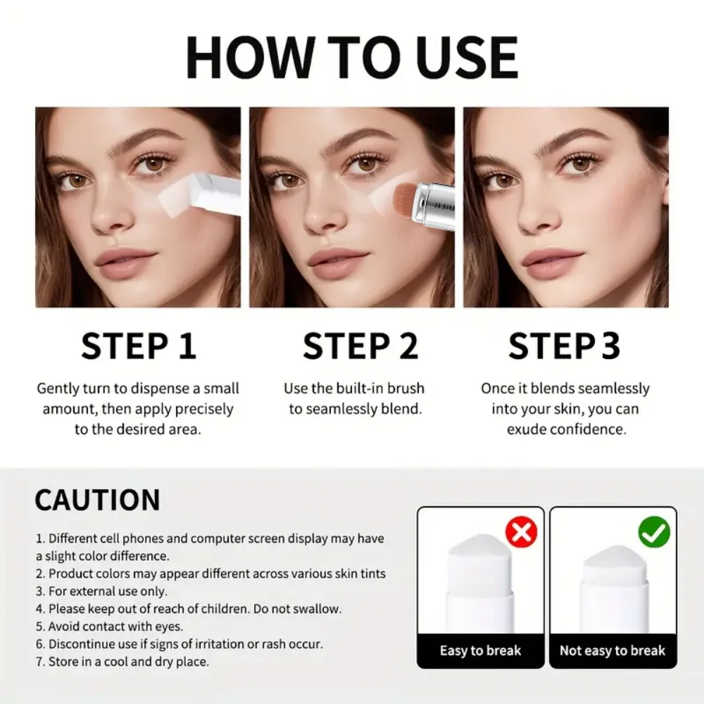マットな高カバー力、温度変化によるダブルヘッドコンシーラー、ブラシ付き、防水、オイルコントロール、長期的なフェイシャルメイクアップ