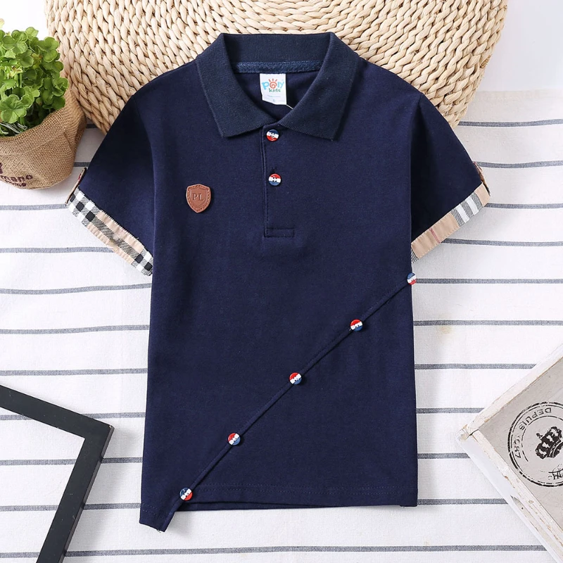 2022 New Children Polo Shirt Solid Kids Boys Polo Shirts Korea Fashion Boys Designer Clothes School Uniform 2-14 Years