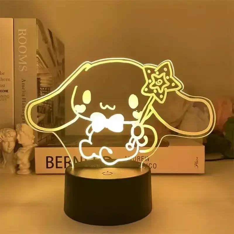 

3D Cinnamorolls Night Light LED My Melodys Lamp Projection Warm White USB Atmosphere Dimming Living Decorative Decor Room