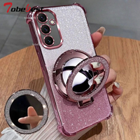 Shockproof Plating Case For Samsung Galaxy A12 A22 A32 A52 A52S A72 A13 A23 A33 A53 A73 4G 5G Mirror Magnetic Holder Cover