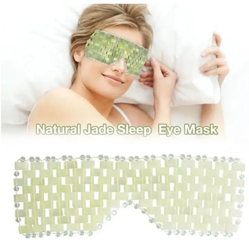 Natural Jade Facial Mask Hand-Woven Jade Facial Mask Improve Skin Healing Ice Relief Eye Fatigue Pure Hand-Polished Jade