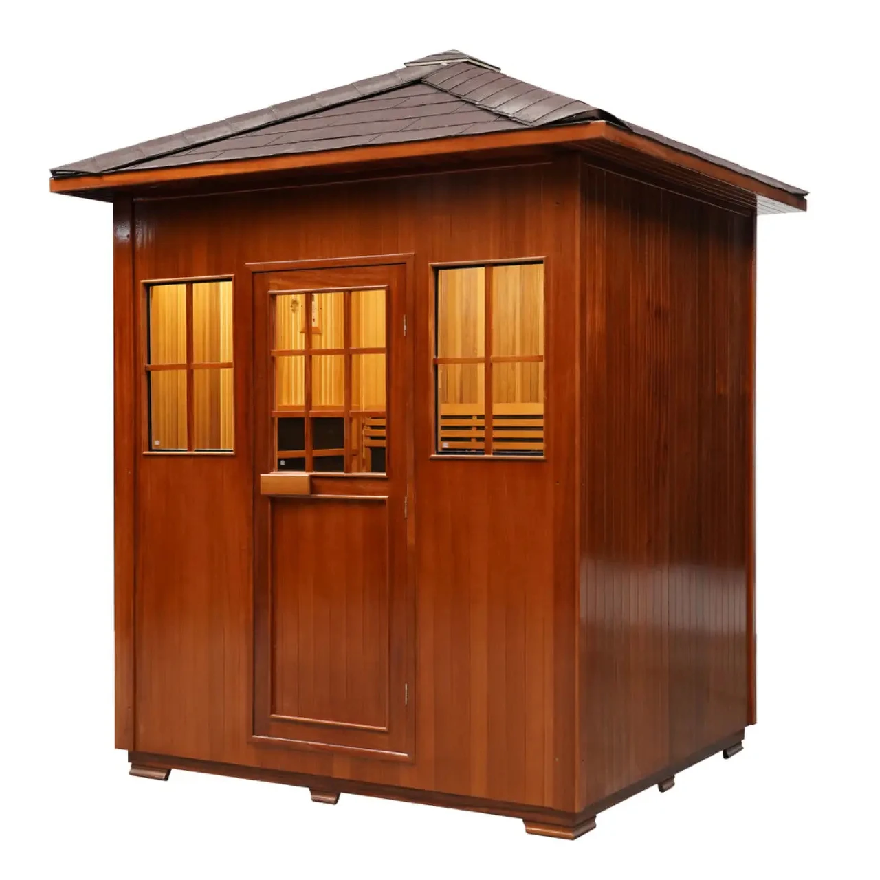 Smartmak Garden 4 Person Wooden Hybrid Sauna Room Low EMF Outdoor Infrared Sauna