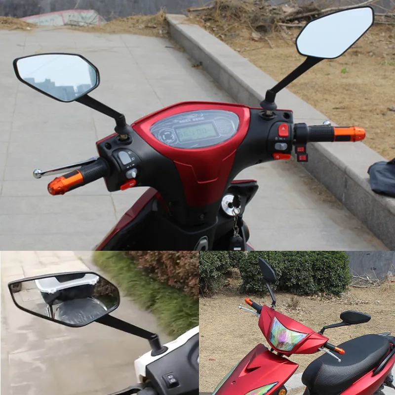 2Pcs/Pair Rearview Mirrors For Motorcycle Side Mirror Scooter Electric Bicycle Moped Electrombile 8MM Motorcycles Accessories