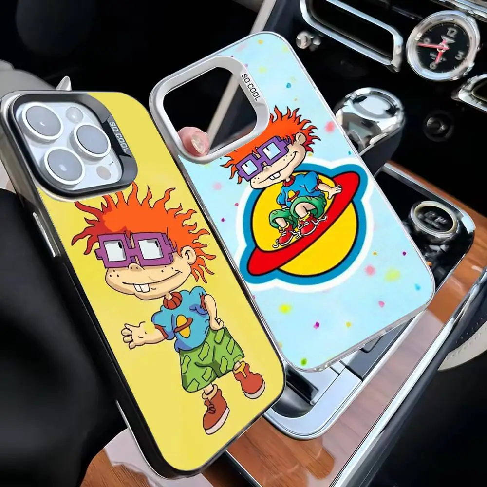 

Funny Cartoon R-Rugrats Phone Case For iPhone17,16,15,14,13,12,11 Plus,Pro Max White Matte Shockproof Cover