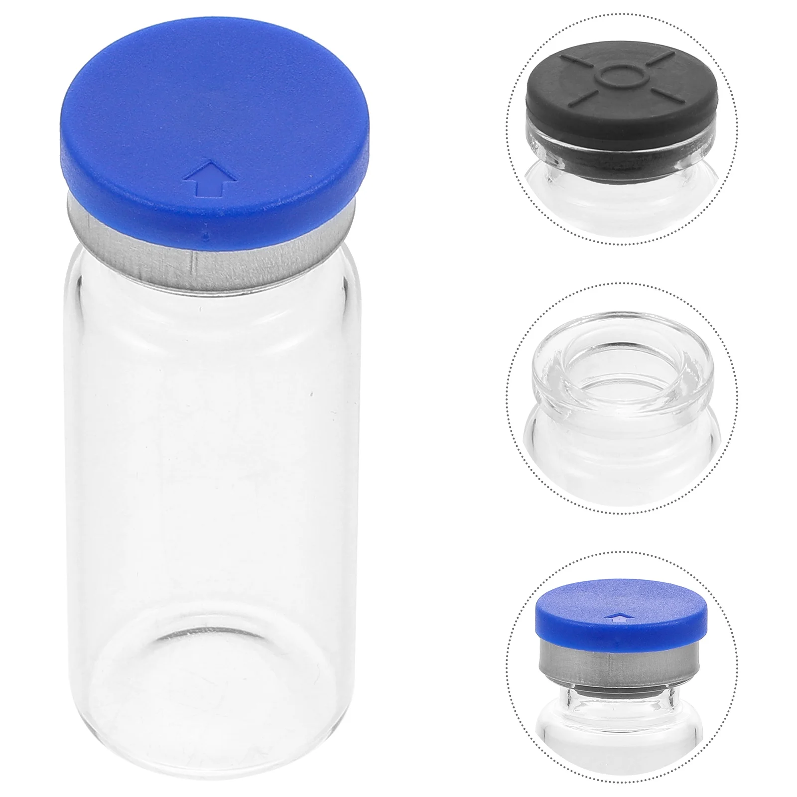 20 Pcs Freeze-dried Powder Bottle Vial Experiment Bottles Empty Glass Clear Transparent Travel Containers for Liquids