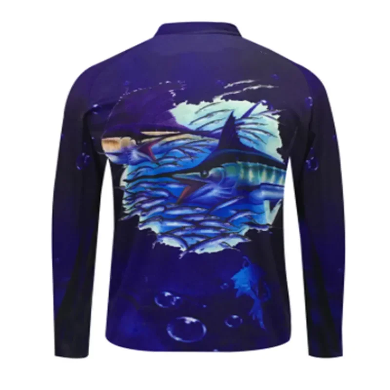 Sun Protection Clothing  Hiking Tops 2023 Hot Selling Fishing Shirts With Zipper  Breathable Long Sleeve Fishing Jerseys For Men