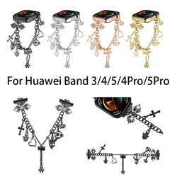 For Huawei Watch Fit 3 4 4pro Strap Stainless Steel band Chain Women Diamond Bracelet Correa for Huawei fit 5 5pro Watchband