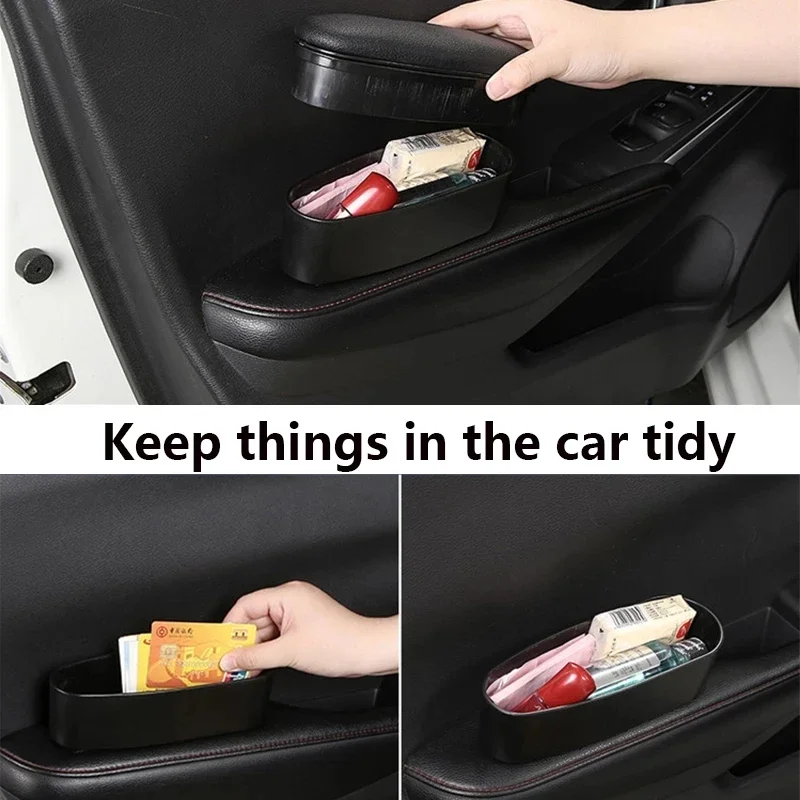 Car Door Storage Armrest Box Leather Auto Interior Part Organizer Adjustment Arm Elbow Handrail Support Increased Pad Universal