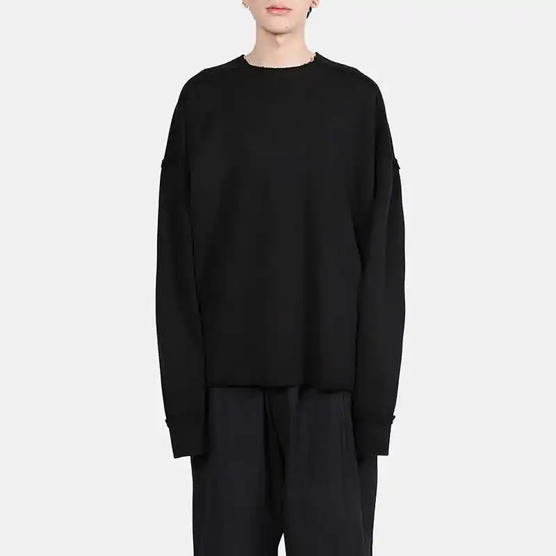 

YOJI OOAK Japanese original dark fringed base shirt men's trendy brand loose long sleeved t-shirt round neck top