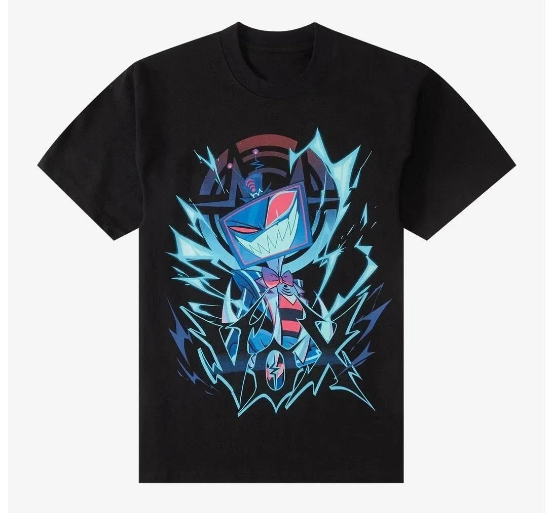 Rare Hazbin Hotel Alastor What Now Jumbo Print Charcoal T-Shirt Unisex Graphic Cotton Tee Printing High-end Luxury Unisex Style