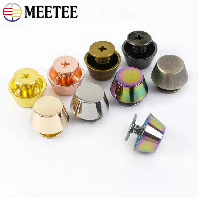 10-50Pcs Metal Buckle for Handbag Bottom Studs Protector Nail Buckets Flat Screw Rivet Back Spike Button Clasp Bag Leather Craft