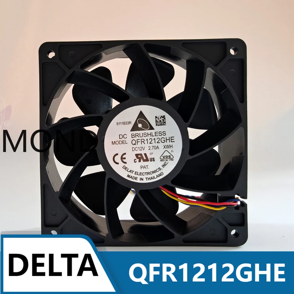 

Охлаждающий вентилятор для сервера Delta QFR1212GHE, 12 В, 2,70 А, 12038, 12 см, 120*120*38 мм, охладитель с большим объемом воздуха для Ant S7 S9, новый