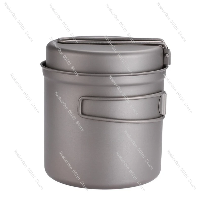 Outdoor Single Titanium Pot | Portable Folding Titanium Set Pot, Camping Cookware Frying Pan