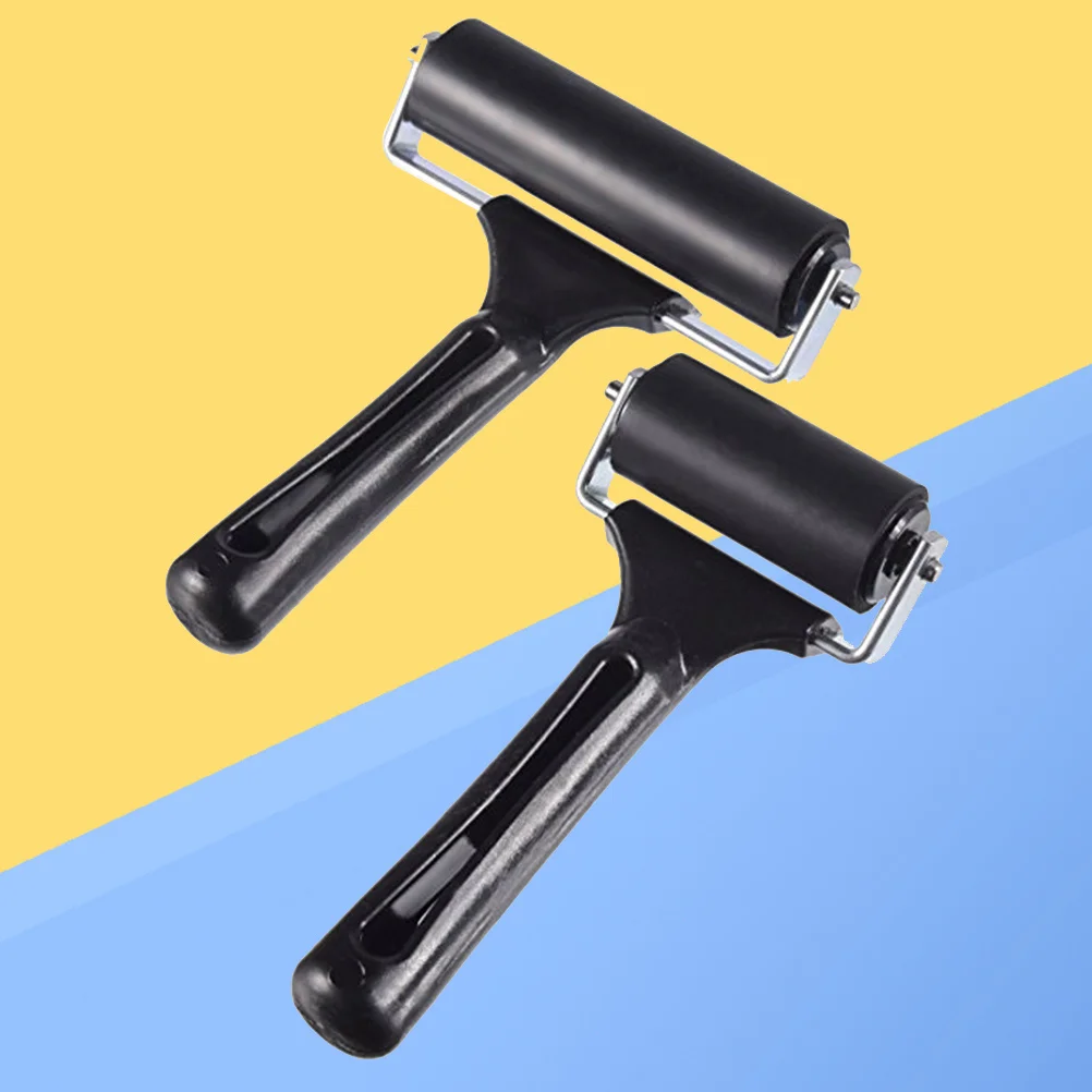 2 قطعة بكرات مطاطية برايرز إطار معدني شديد التحمل سهل الاستخدام لختم الحبر الطباعة توزيع الغراء أدوات الشريط المضادة للانزلاق