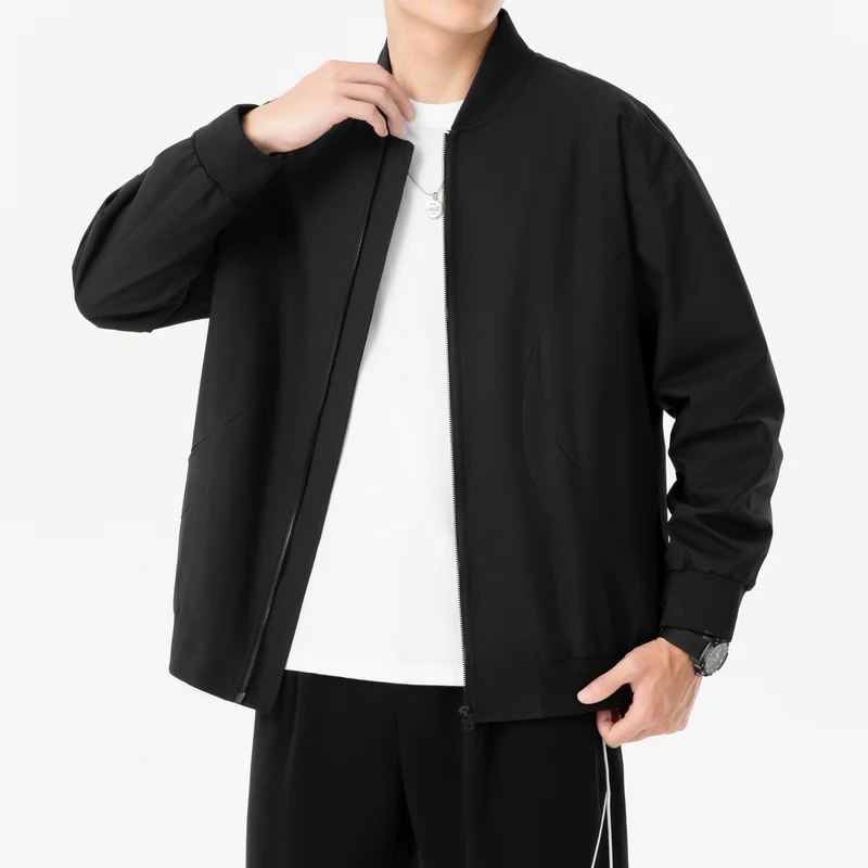

Solid Color Hot Sale Men Jacket Coats Casual Baseball Collar Zipper Outerwear Comfortable All-match Male Clothes 2025 Spring New
