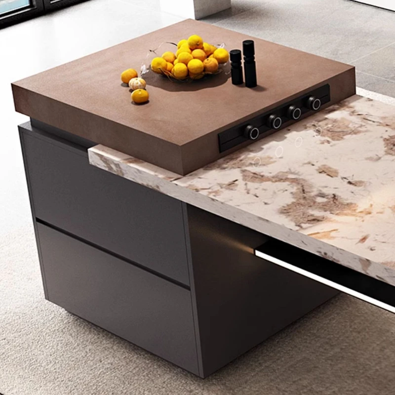 Organizer Storage Dining Table Functional Centerpiece Modern Restaurant Tables Extensible Island Mesa Comedor Home Furniture