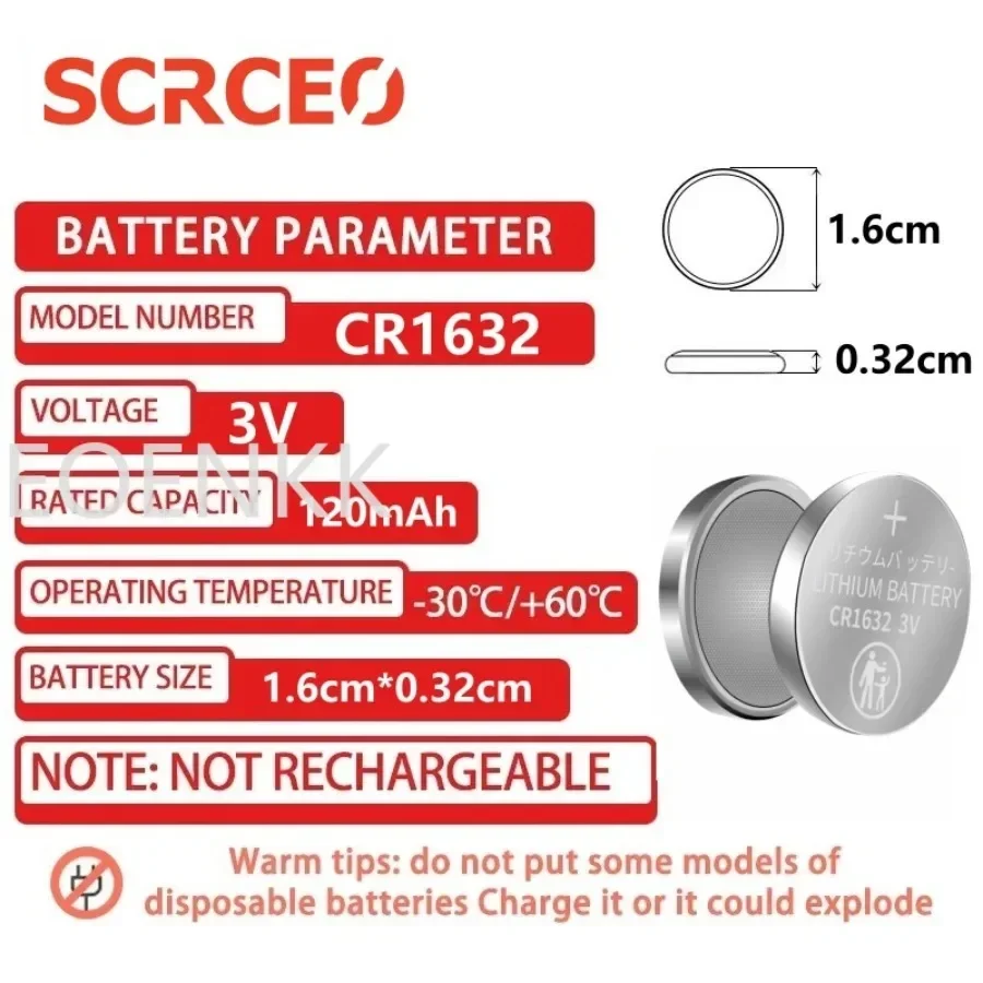 2-50pcs 3V 120mAh CR1632 Coin Cells CR 1632 Batteries DL1632 BR1632 LM1632 ECR1632 Lithium Button Battery For Watch Remote Key