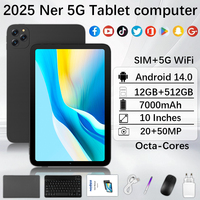 New 10.1 Inch Tablets Android 14 Octa Core 16GB RAM 1TB ROM Dual SIM Phone Call 5G WiFi Dual Camera Bluetooth Google Tablet PC
