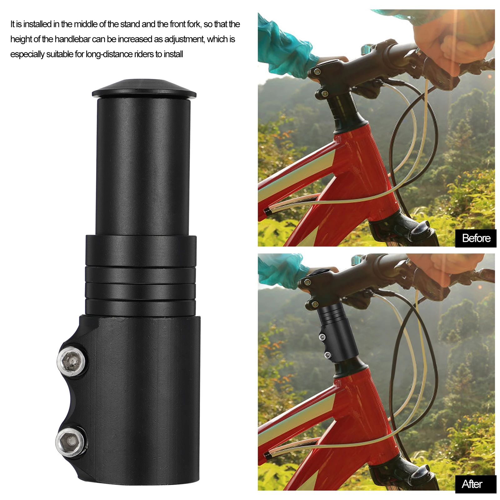 

Bike Booster Stem Riser Extender Practical Raiser Mountain Fork Extension Handlebar Adapter