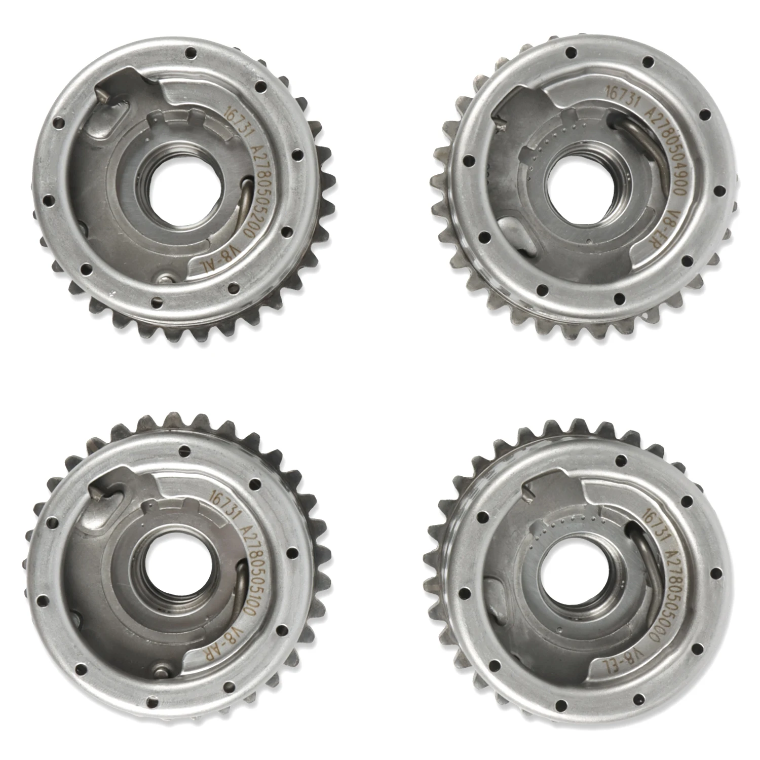 4 PCS Camshaft Adjuster VVT Sprockets 60009367 For 2012-2018 Mercedes Benz CLS500 E500 S550 GL550 GL450 4.7T V8 M278 Engine