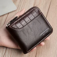 Cartera de cuero para hombre, monedero de lujo para hombre, tarjeteros con cremallera y bolsillo para monedas, billeteras Rfid, regalos para hombre, bolsa de dinero