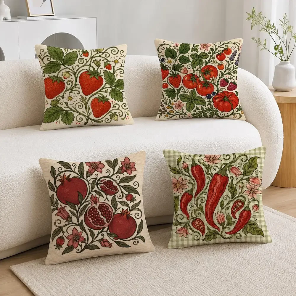 Botanical Art Botanical Specimen Style Cushion Cover Soft Plush Fluffy Throw Pillow Cases for Sofa Bedroom Home Decor