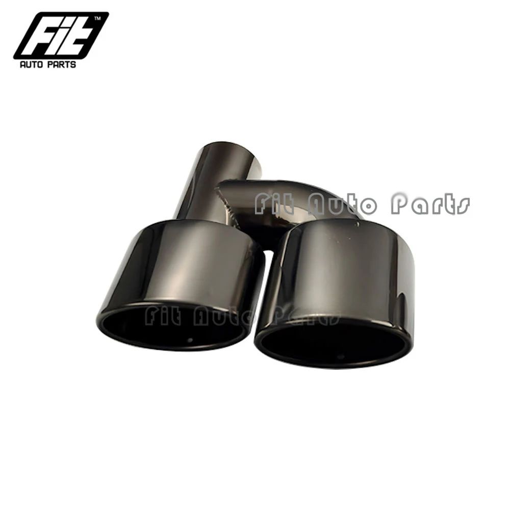 1 PCS Stainless Steel H type Exhaust Pipe Oval 2.5 inchi Dual Exhaust Muffler Tip for AG W204 W211 C-Class C63