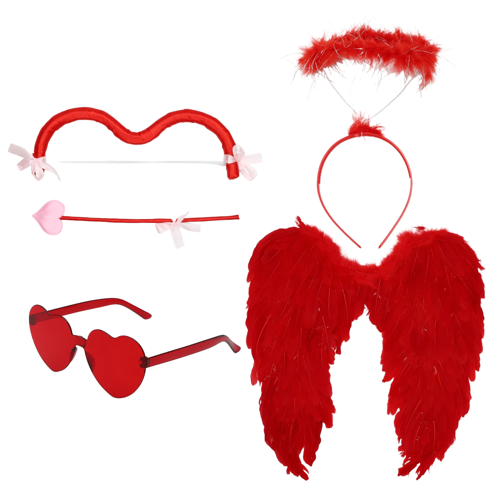 Plume aile d'ange licornes bandeau arc flèche lunettes pour enfant adulte Halloween Cosplay Costume mariage anniversaire photographie accessoire