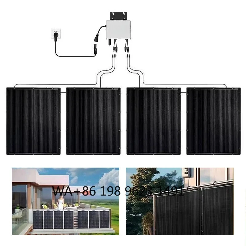 

800W ETFE Flexible Solar Panel Balcony On-Grid System Plug and Play WiFi MPPT Micro Inverter