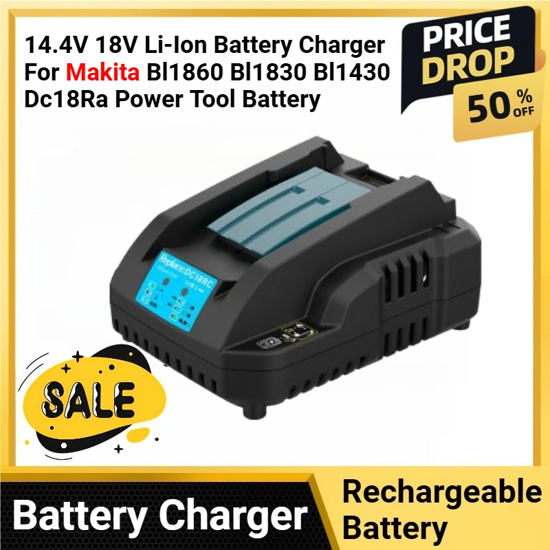 

DC18RC 3A/4A Charging Current 14.4V 18V Li-Ion Battery Charger For Makita Bl1860 Bl1830 Bl1430 Dc18Ra Power Tool Battery