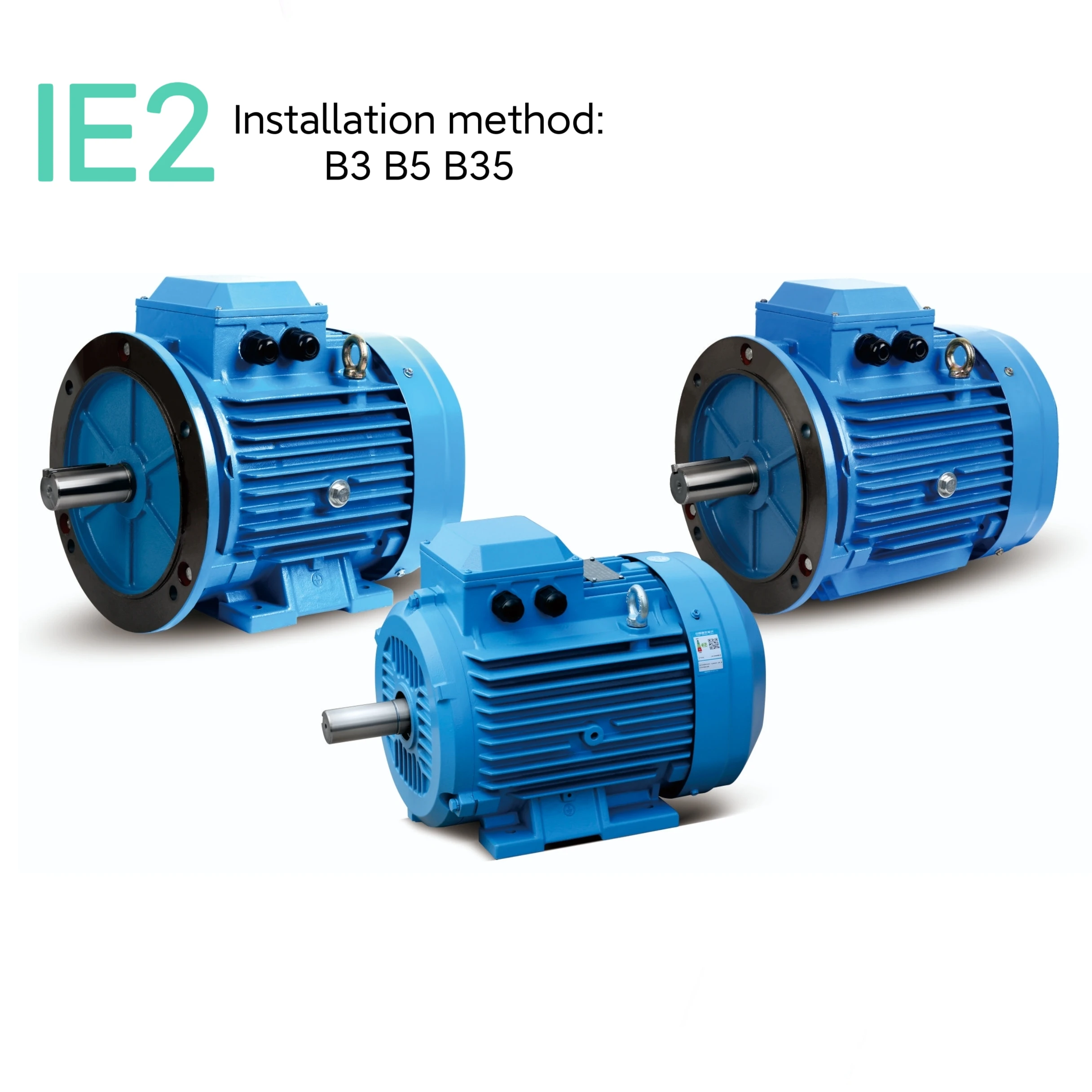 سلسلة YE2 عالية الكفاءة 45KW 60hp محرك غير متزامن ثلاثي الطور 50 هرتز تردد قفص السنجاب شهادة IE2