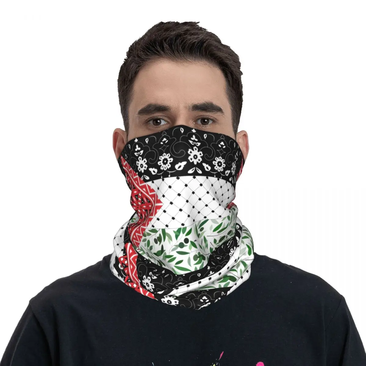 Motorsports Racing Bandana Accessories Neck Cover PALESTINE Flag Olives Scarf Warm Balaclava For Riding Windproof