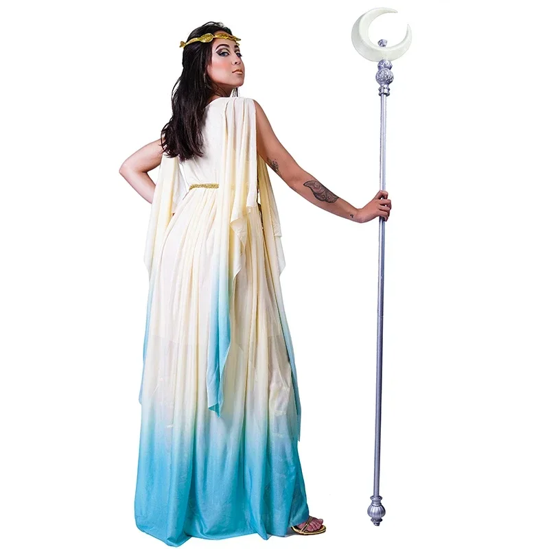 Greek Goddess Dress Costume Women\'s Sexy Cosplay Long Dress Cleopatra Queen Cosplay Costume Halloween Carnival Performance Dress