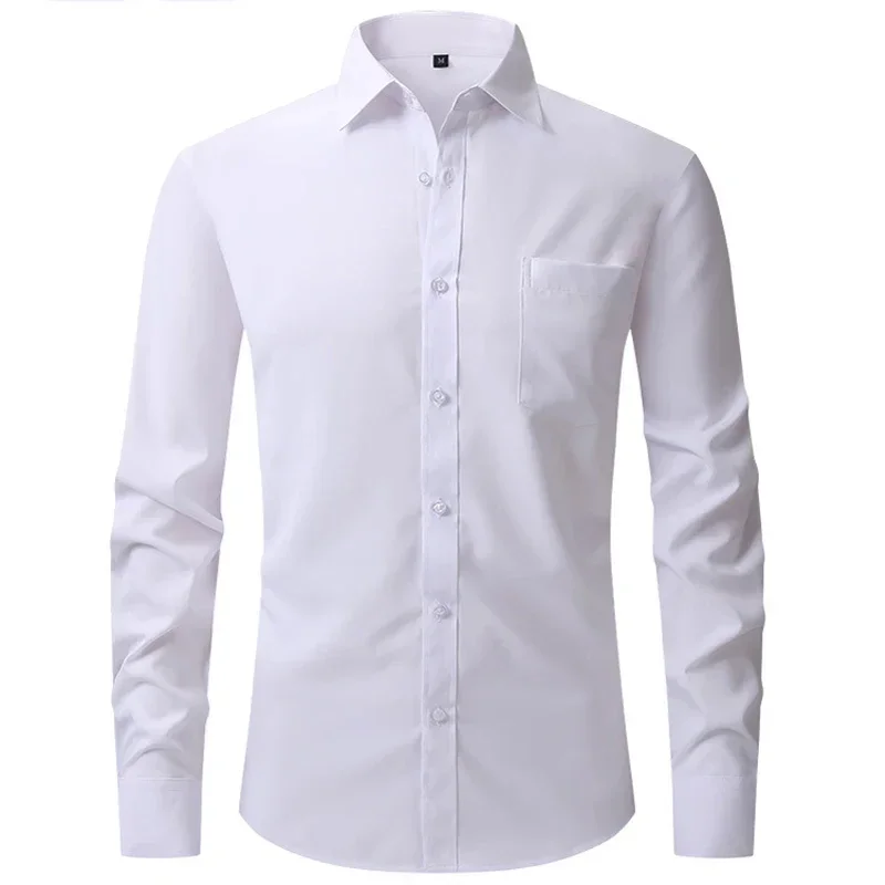 

Yellow Mens Dress Shirts 2023 Spring New Regular Fit Stretch Button Down Shirt Men Wrinkle-Free Easy Care Causal Formal Chemise