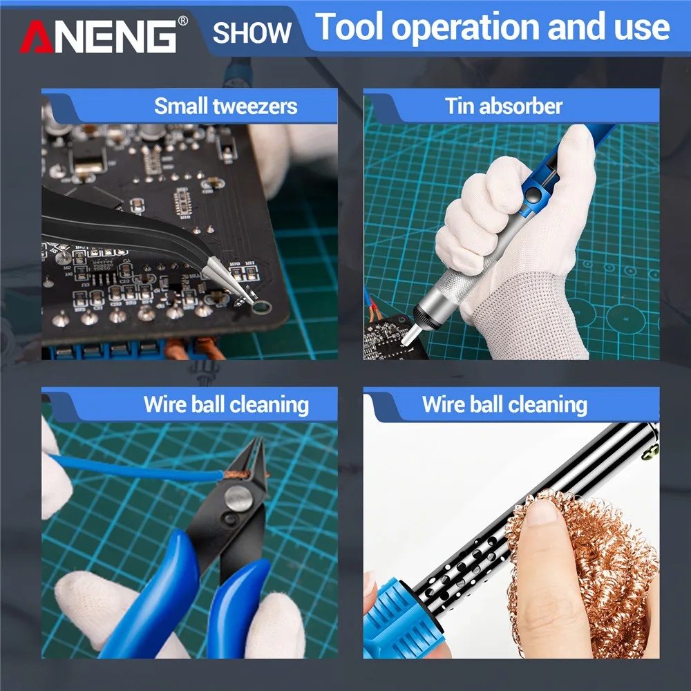 ANENG SL402 Electric Soldering Iron 30/40/60W US/EU Plug Tester Tin Tips Repair Welding Tools Rework Header Tool Solder Station - view 4