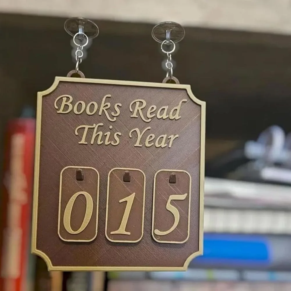 Hanging Bookshelf Counter Books Read This Year Personalized Bookshelf Sign Bookish Decor Reading Counter Reading Plan Management