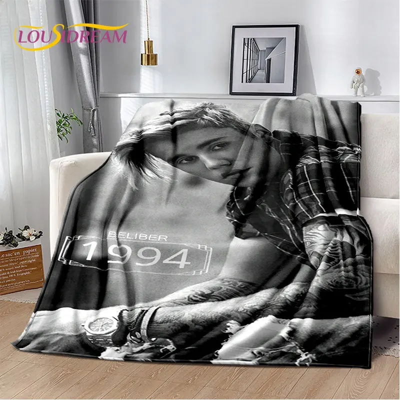 3D Popular Singe Justin Bieber JBiebs Soft Plush Blanket,Flannel Blanket Throw Blanket for Living Room Bedroom Bed Sofa Picnic