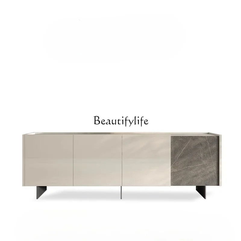 

04Italian light luxury rock panel TV cabinet modern simple bedroom storage floor cabinet