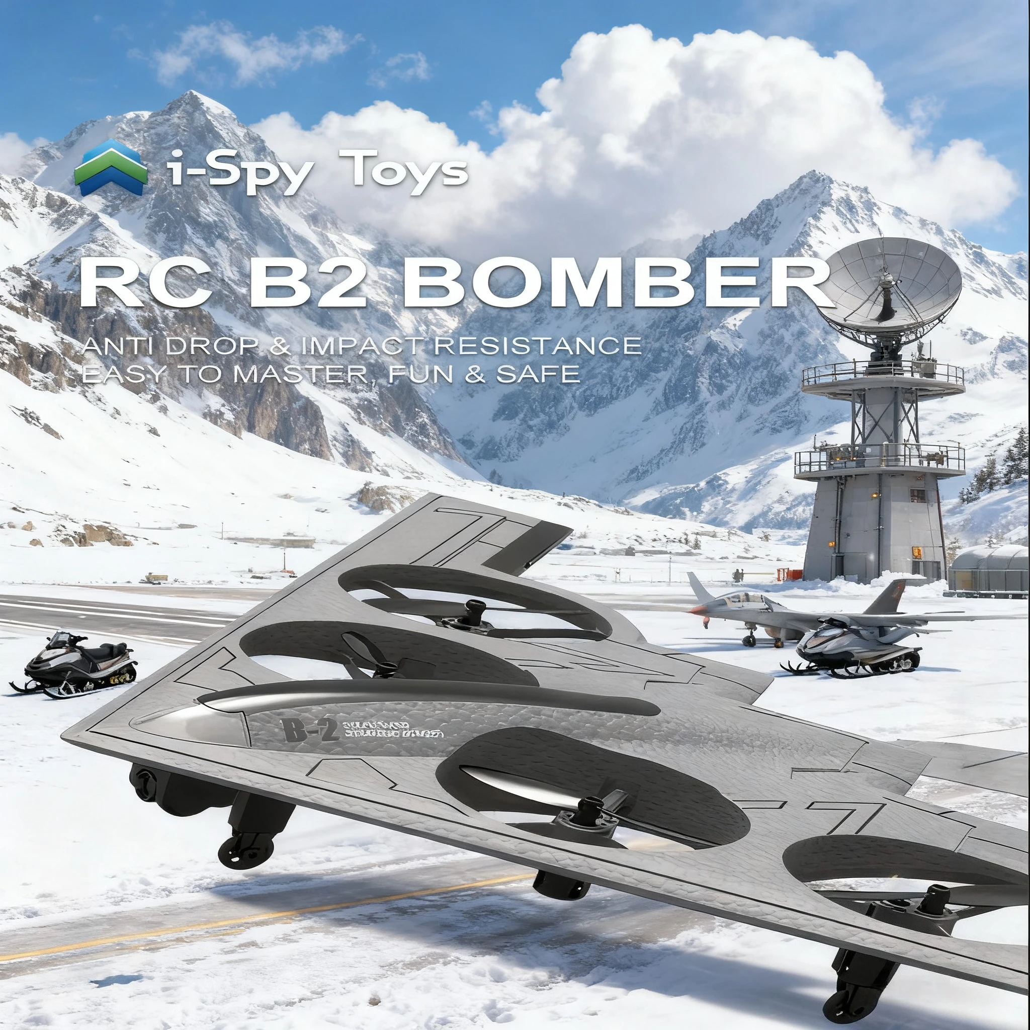 ألعاب i-psy تقليد B2 قاذفة خفية واي فاي FPV طائرة تحكم عن بعد طائرة 2.4G هيكل توربيني تحوم مصباح ليد RC مقاتلة #2