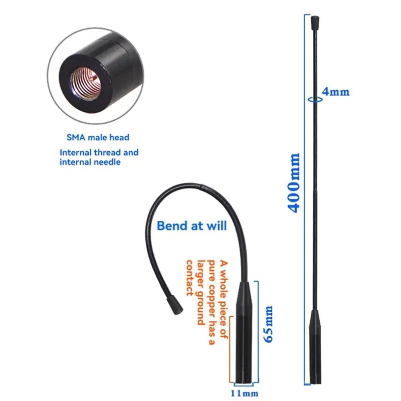B03B-470Mhz Soft LORA Antenna 470Mhz Lora Module Soft Antenna Omni High Gain Whip Antenna SMA Male For Signal Amplifier