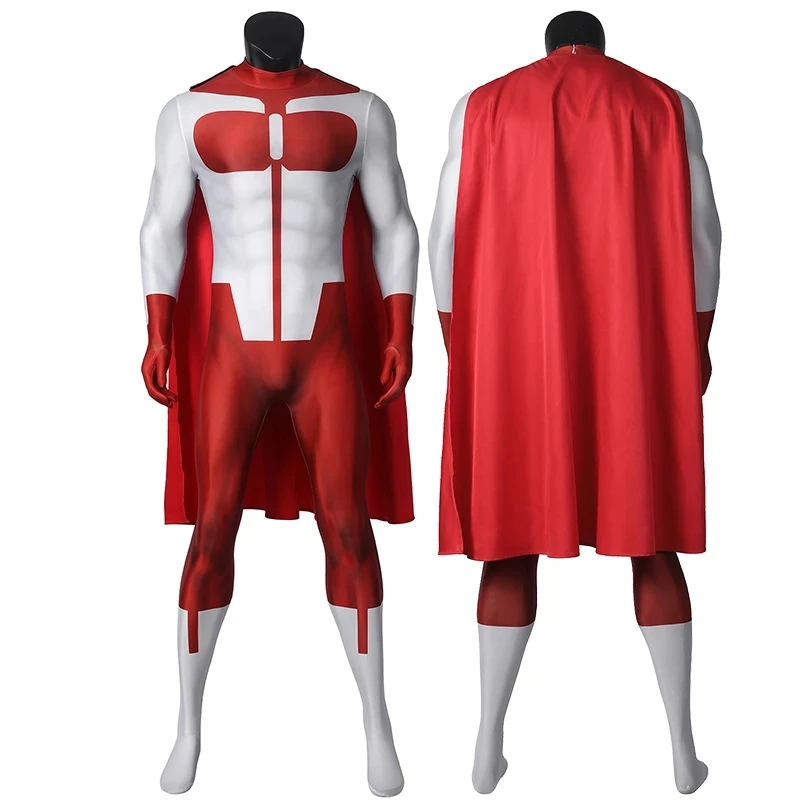

Superhero Nolan Bodysuit Cartoon Invincible Jumpsuit Cosplay Costume Halloween Masquerade Party Print Zentai Bodysuit