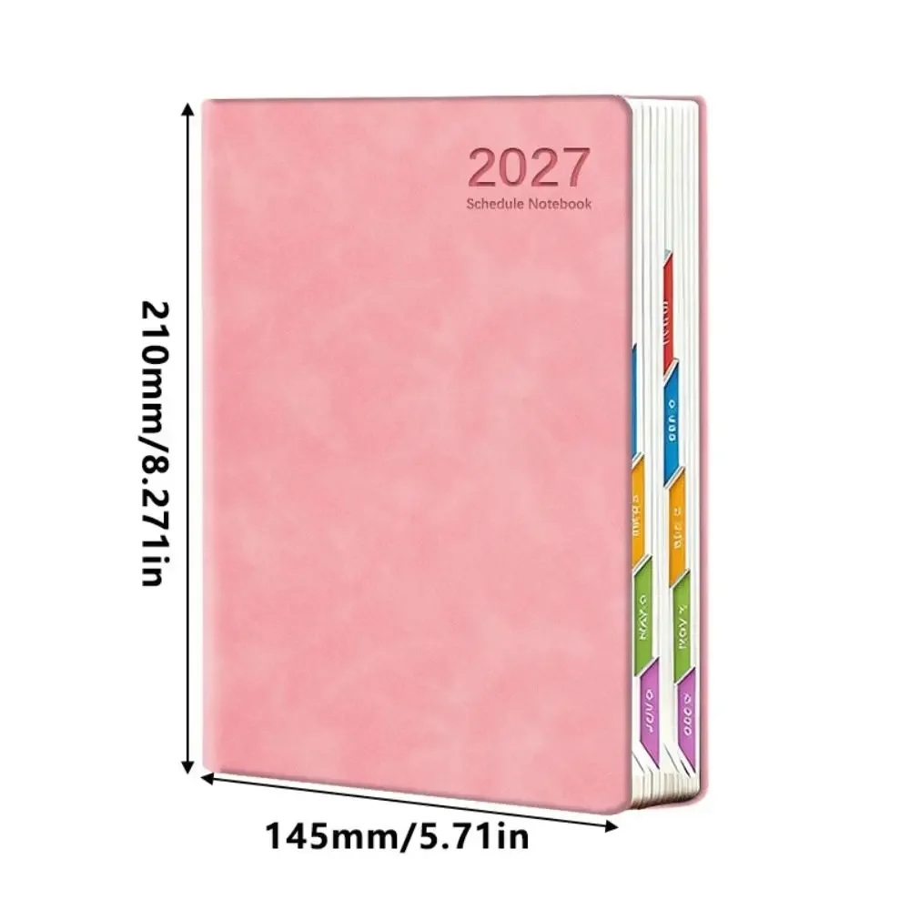 Tragbarer A5 2027 Planer, 365-Tage-Agenda mit monatlichen und wöchentlichen Planungsseiten, effizientes Terminplaner-Notizbuch für Schule, Büro und Arbeit – Detail 1