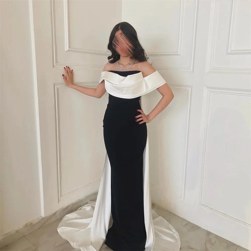 黒のストラップレスロングオーダーメイドオケージョンガウンイブニングドレスパストロールユニセックスジャージレトロドバイサウジアラビアプロムカスタマイズ