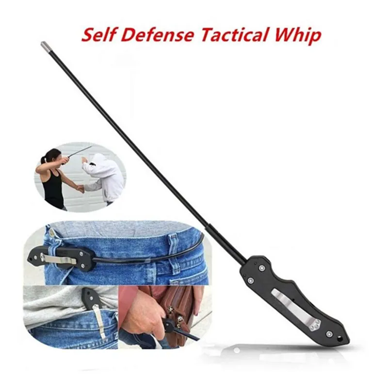 Portable Safety Tool Wire Self defense Whip Defense Staff Portable Martial Arts Kudo Whip for Combat Quick Strike Personal