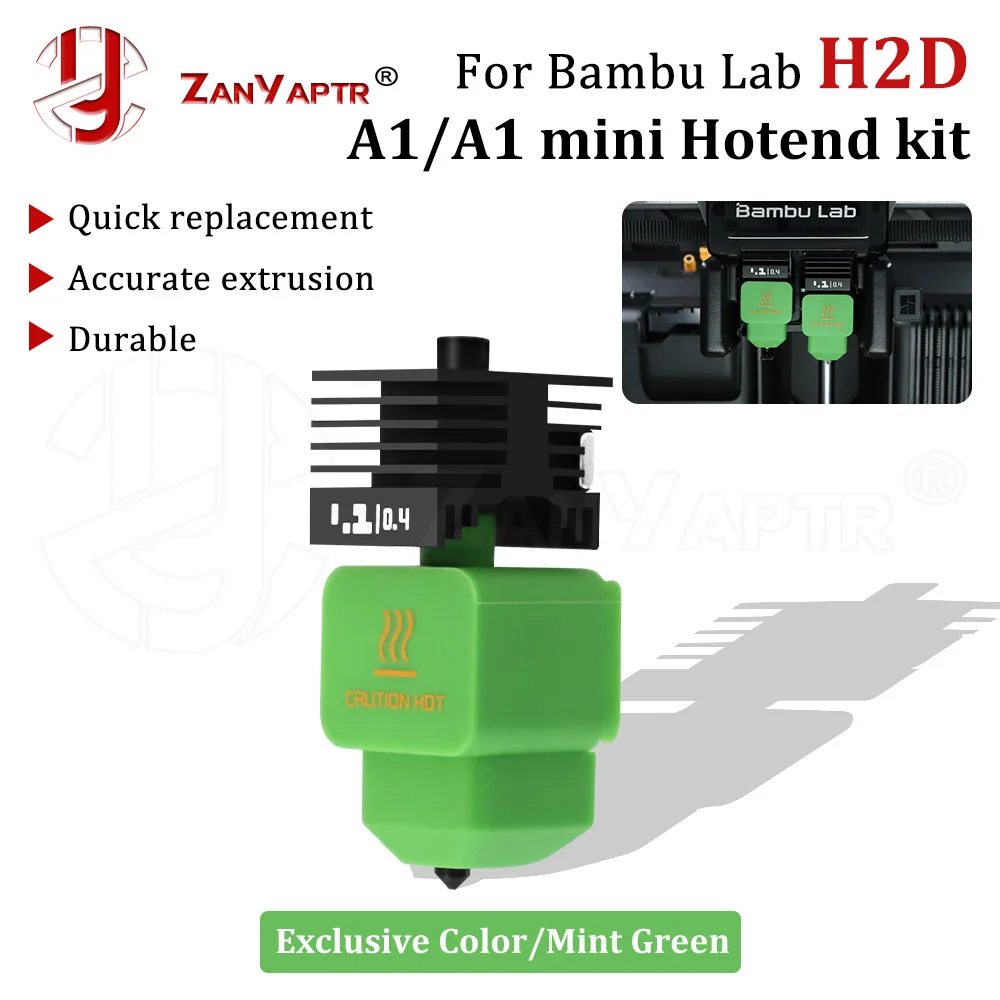 

For banbu lab H2D NEW hotend kit High Flow Hotend NEW hotend kit Green protective cover Exclusive Colors for 3D printer H2D