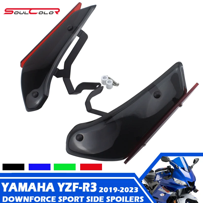 

Спортивные Боковые Спойлеры Downforce, аэродинамический дефлектор крыла, подходит для YAMAHA R3 19-23 2020 2021 2022 2023 R3