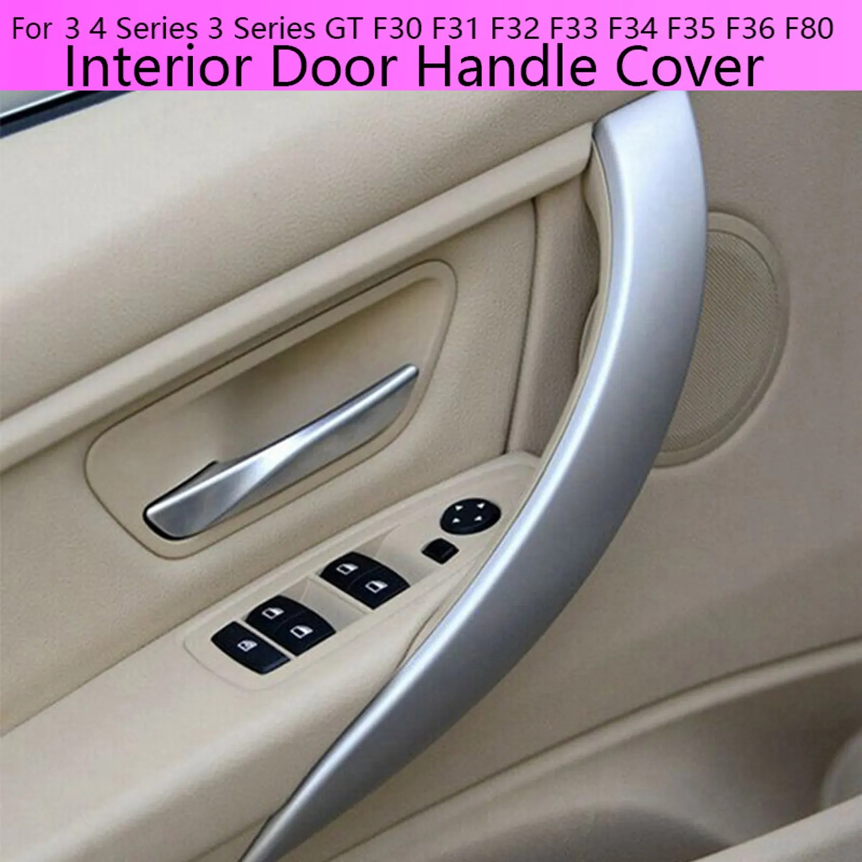 

A82E-2PCS Car Interior Door Handle Cover For BMW 3 4 Series 3 Series GT F30 F31 F32 F33 F34 F35 F36 F80