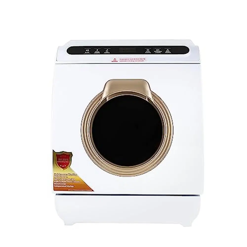 Portable Mini Dishwasher Countertop 900w 5 Programs Dryer Cabinet Easy to Use No Installation Needed Convenient Storage 7L Water